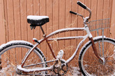 old bicycle in snow